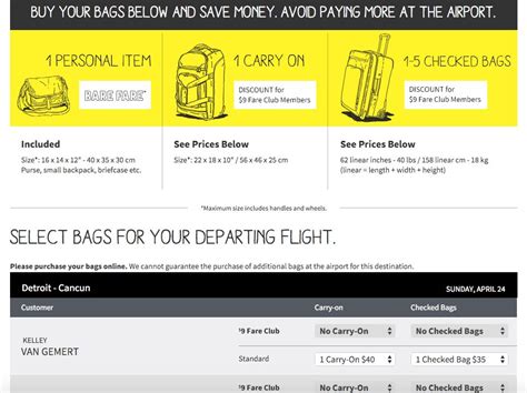 spirit airlines luggage size requirements.